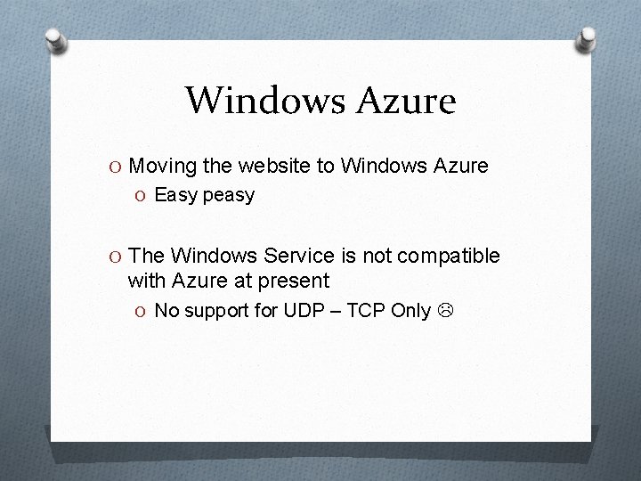 Windows Azure O Moving the website to Windows Azure O Easy peasy O The Windows Azure O Moving the website to Windows Azure O Easy peasy O The
