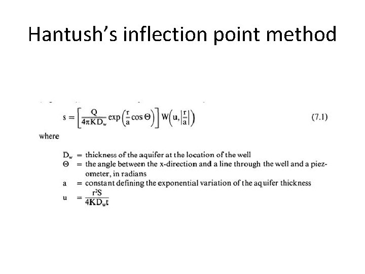 Hantush’s inflection point method 