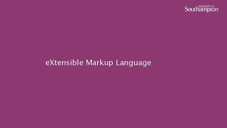 e. Xtensible Markup Language 