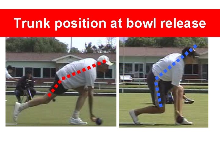 Trunk position at bowl release 