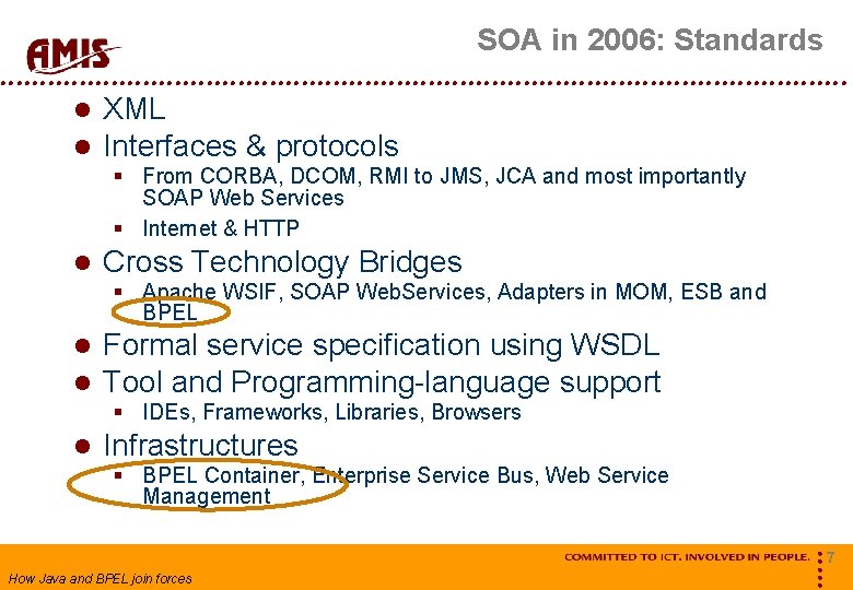 SOA in 2006: Standards XML Interfaces & protocols § From CORBA, DCOM, RMI to