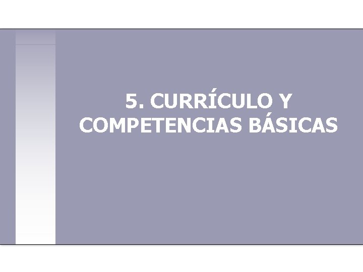 5. CURRÍCULO Y COMPETENCIAS BÁSICAS 