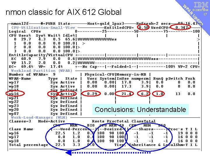 v © 2008 17 IBM 17 R PA U nmon classic for AIX 612