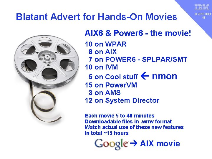 v Blatant Advert for Hands-On Movies AIX 6 & Power 6 - the movie!