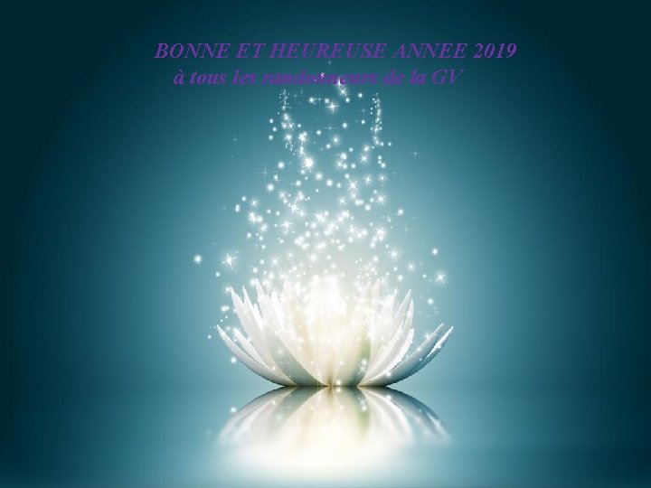 BONNE ET HEUREUSE ANNEE 2019 à tous les randonneurs de la GV 