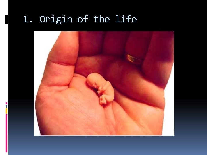 1. Origin of the life 