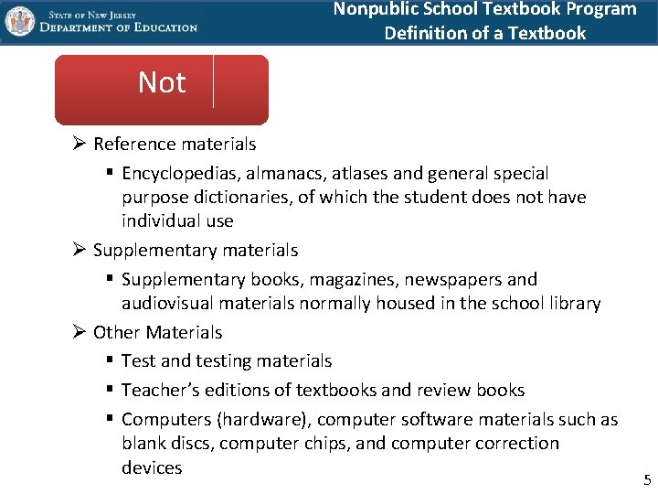 Nonpublic School Textbook Program Definition of a Textbook Not Ø Reference materials § Encyclopedias,