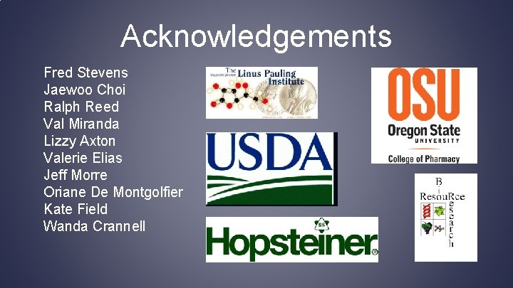 Acknowledgements Fred Stevens Jaewoo Choi Ralph Reed Val Miranda Lizzy Axton Valerie Elias Jeff