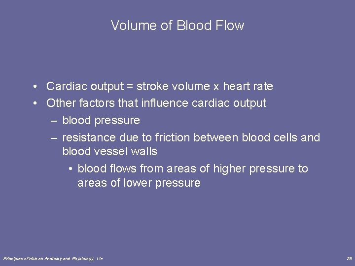 Volume of Blood Flow • Cardiac output = stroke volume x heart rate • Volume of Blood Flow • Cardiac output = stroke volume x heart rate •