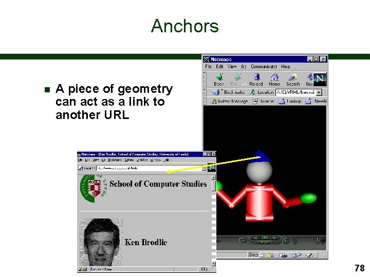 Anchors n A piece of geometry can act as a link to another URL