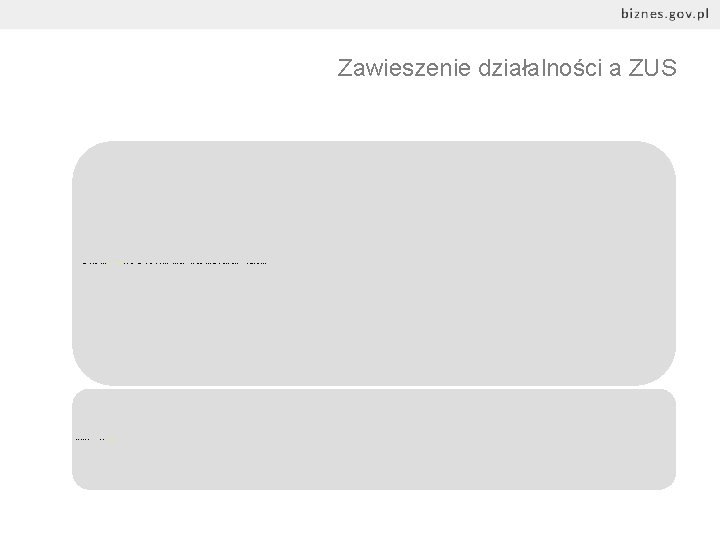 Zawieszenie działalności a ZUS Przedsiębiorca zawieszając działalność gospodarczą w trakcie miesiąca kalendarzowego odprowadza składki