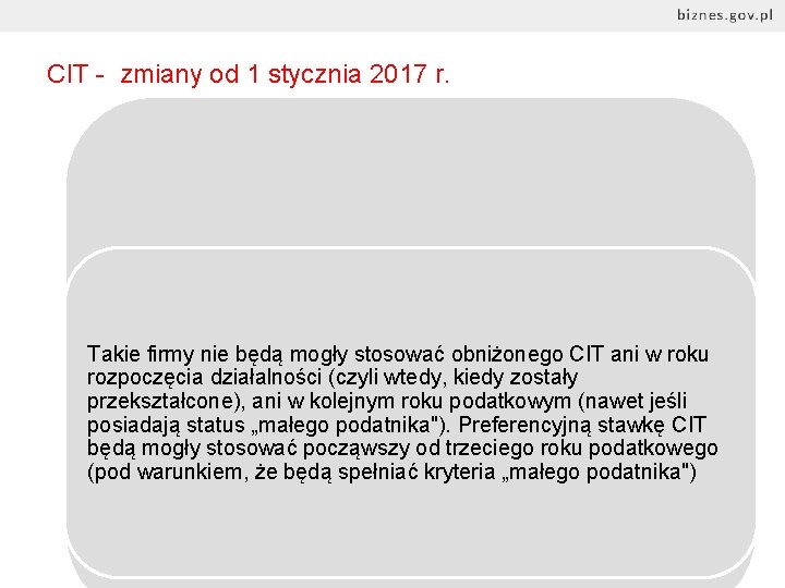 CIT - zmiany od 1 stycznia 2017 r. ograniczenie stosowania preferencji dla firm rozpoczynających