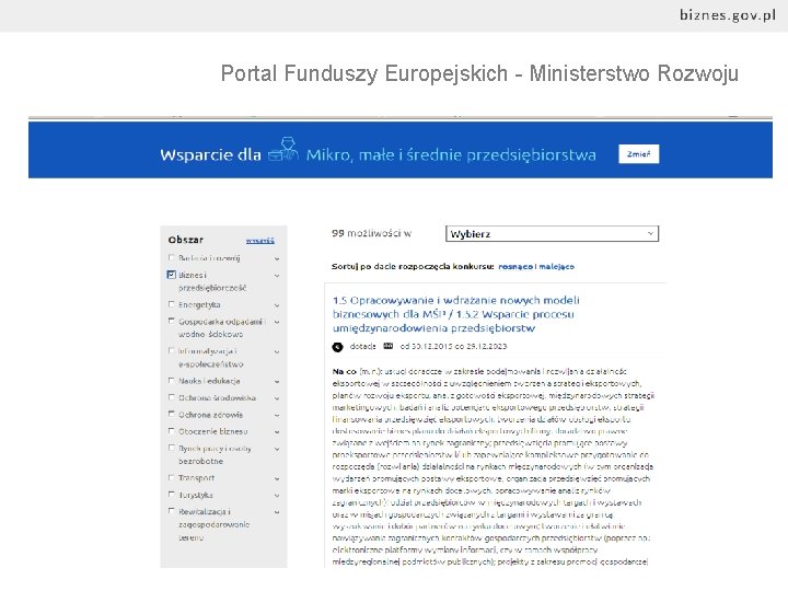 Portal Funduszy Europejskich - Ministerstwo Rozwoju 