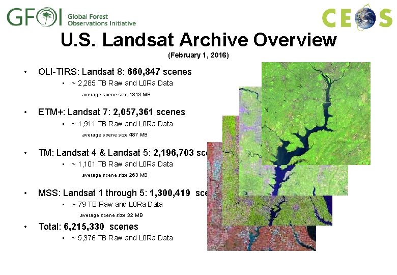 U. S. Landsat Archive Overview (February 1, 2016) • OLI-TIRS: Landsat 8: 660, 847