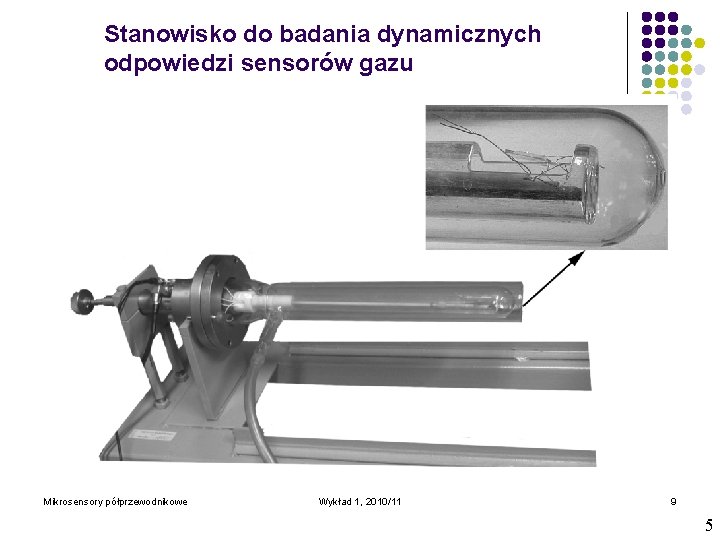 Stanowisko do badania dynamicznych odpowiedzi sensorów gazu 1 - Komora do badań oddziaływań gazu