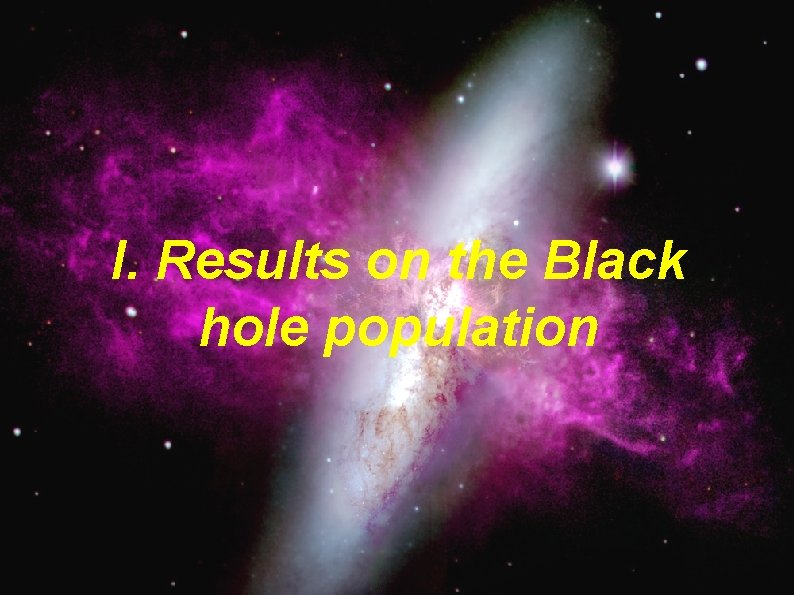 I. Results on the Black hole population 