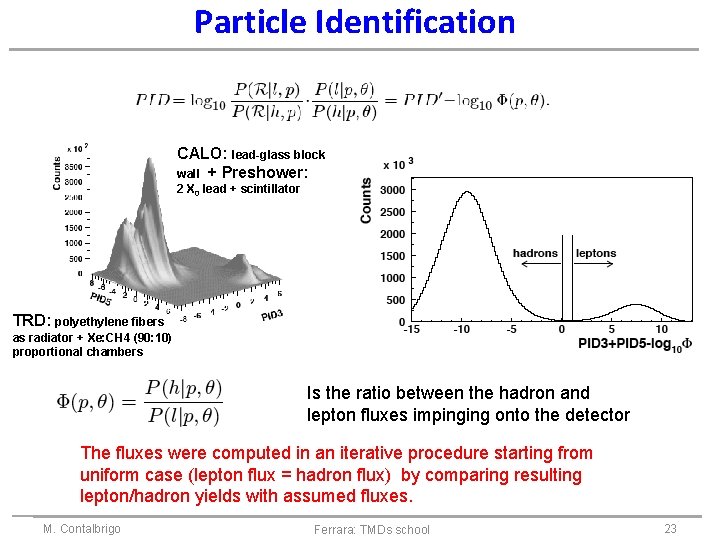 Particle Identification CALO: lead-glass block wall + Preshower: 2 X 0 lead + scintillator