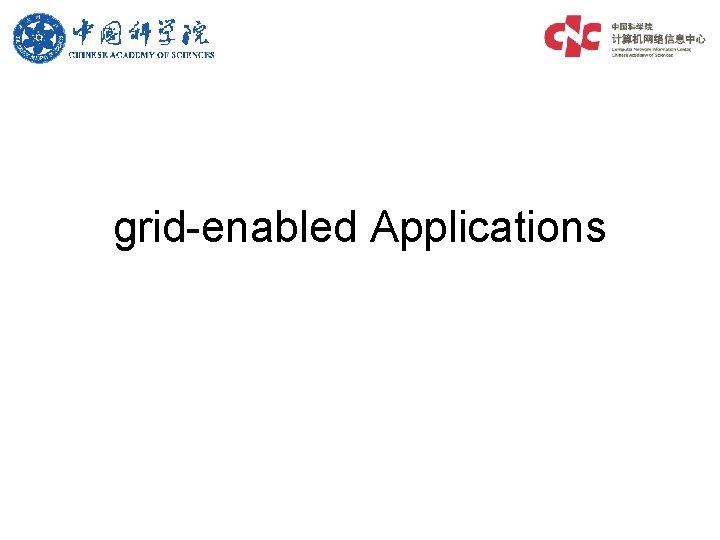 grid-enabled Applications 