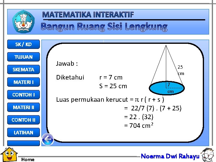 SK / KD TUJUAN SKEMATA MATERI I CONTOH I MATERI II CONTOH II LATIHAN