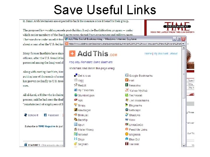 Save Useful Links Save Useful Links