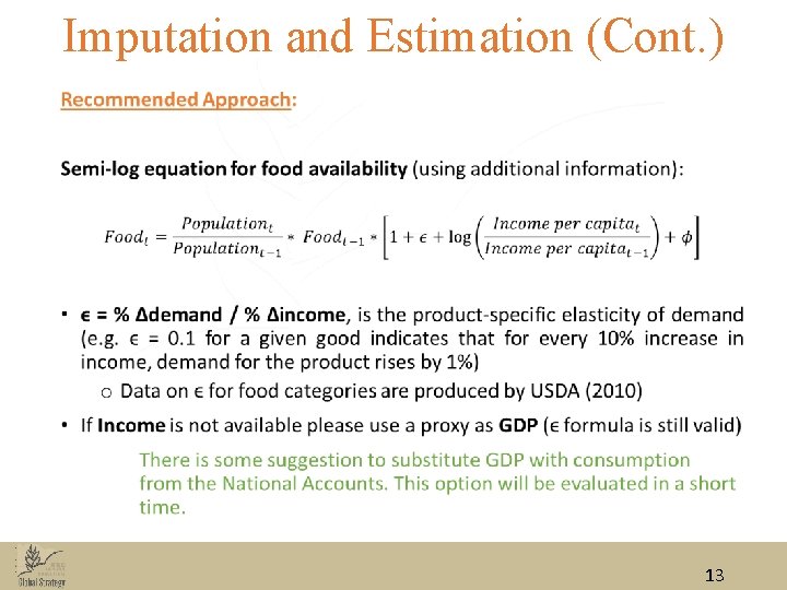 Imputation and Estimation (Cont. ) • 13 