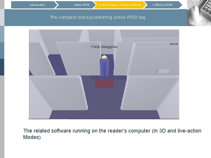 Introduction Active RFID Active Wireless Position Network CONCLUSION The compact-sized positioning active RFID tag