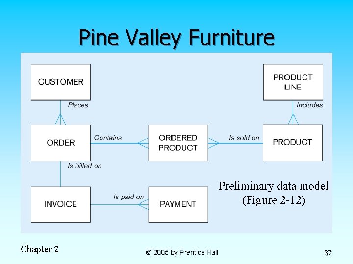 Pine Valley Furniture Preliminary data model (Figure 2 -12) Chapter 2 © 2005 by