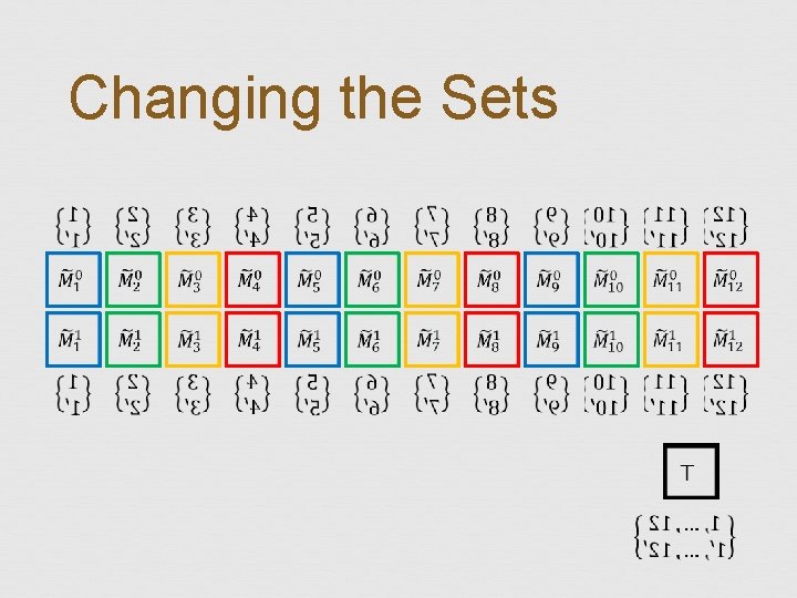 Changing the Sets 