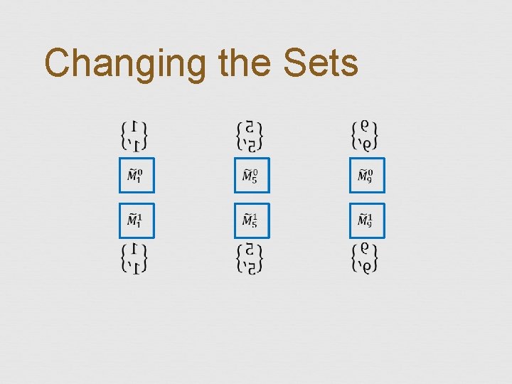 Changing the Sets 