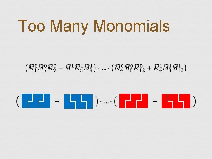 Too Many Monomials 
