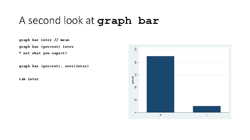 A second look at graph bar inter // mean graph bar (percent) inter *