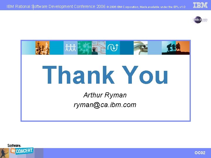 IBM Rational Software Development Conference 2006 © 2006 IBM Corporation; Made available under the