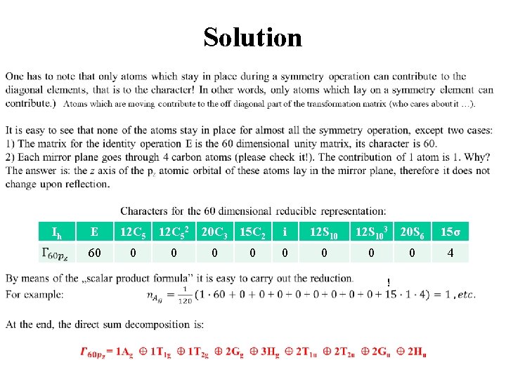 Solution Ih E 12 C 52 60 0 0 20 C 3 15 C