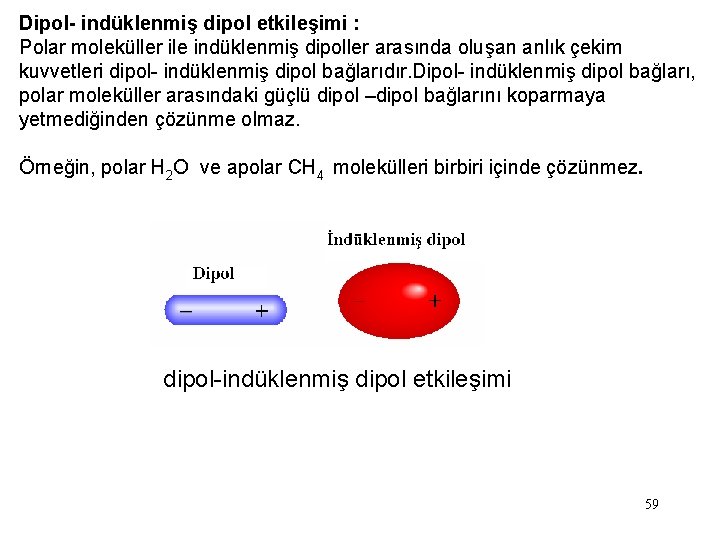 Dipol- indüklenmiş dipol etkileşimi : Polar moleküller ile indüklenmiş dipoller arasında oluşan anlık çekim