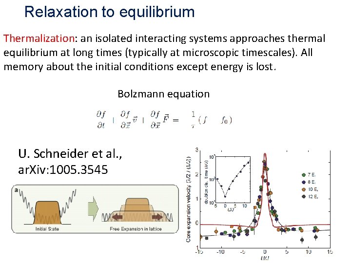 Relaxation to equilibrium Thermalization: an isolated interacting systems approaches thermal equilibrium at long times