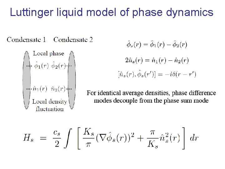 Luttinger liquid model of phase dynamics 