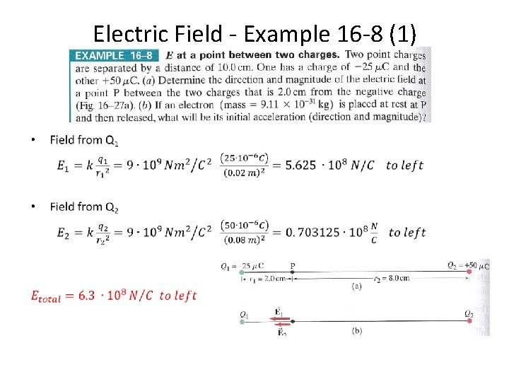 Electric Field - Example 16 -8 (1) • 
