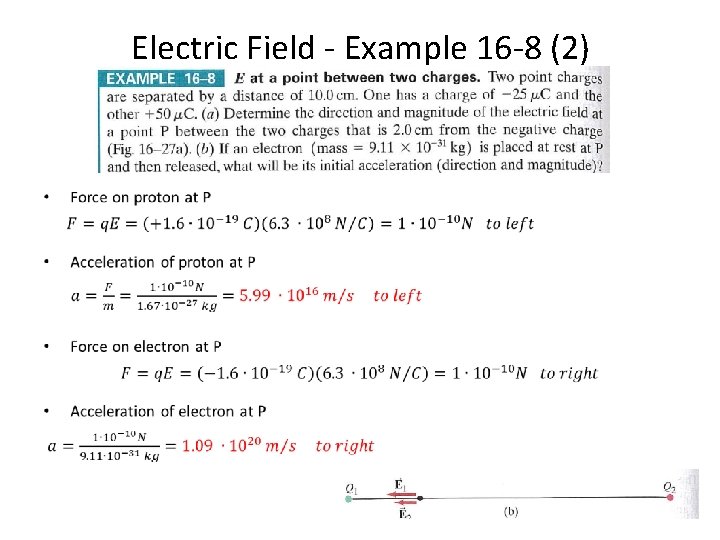 Electric Field - Example 16 -8 (2) • 