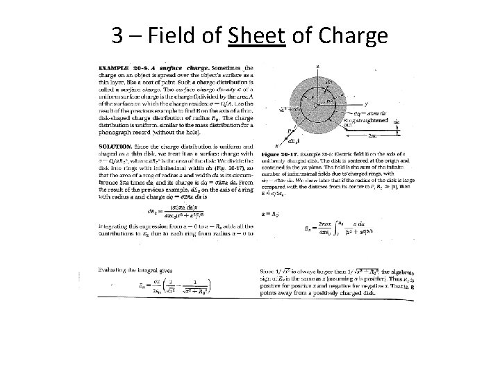 3 – Field of Sheet of Charge 