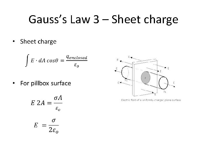 Gauss’s Law 3 – Sheet charge • 