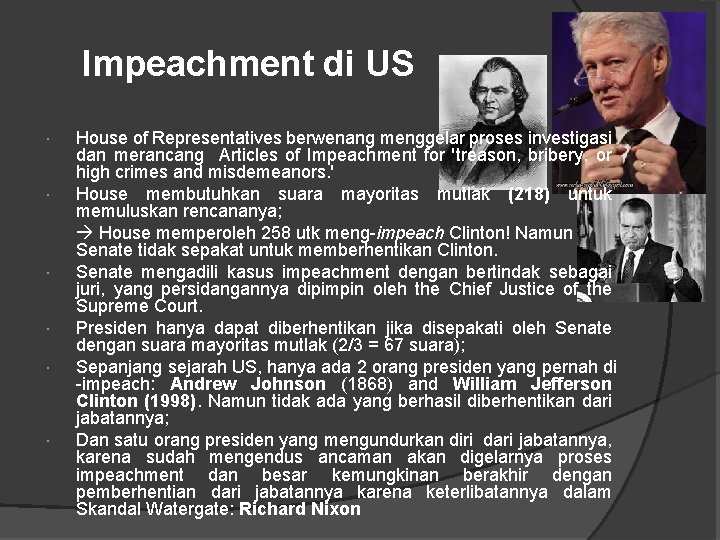 Impeachment di US House of Representatives berwenang menggelar proses investigasi dan merancang Articles of