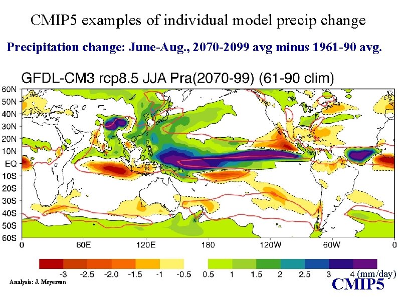 CMIP 5 examples of individual model precip change Precipitation change: June-Aug. , 2070 -2099