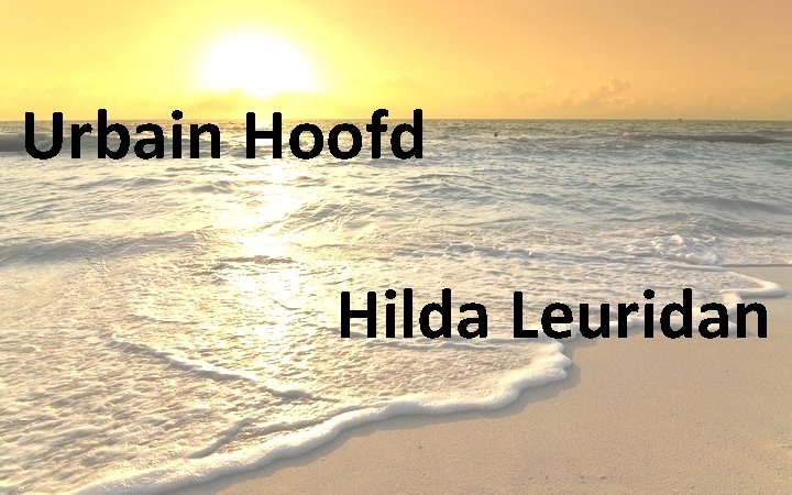 Urbain Hoofd Hilda Leuridan 