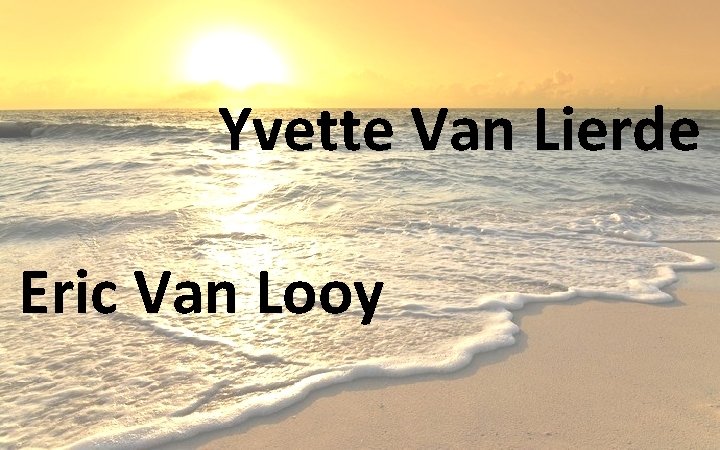 Yvette Van Lierde Eric Van Looy 