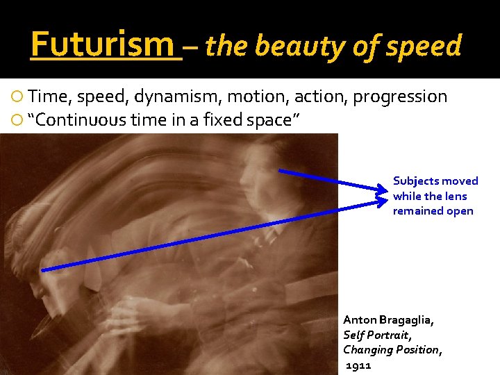 Futurism – the beauty of speed Time, speed, dynamism, motion, action, progression “Continuous time Futurism – the beauty of speed Time, speed, dynamism, motion, action, progression “Continuous time