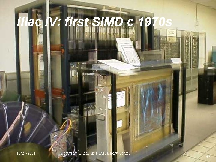 Iliac IV: first SIMD c 1970 s 10/21/2021 Copyright G Bell & TCM History