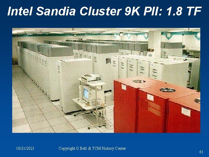 Intel Sandia Cluster 9 K PII: 1. 8 TF 10/21/2021 Copyright G Bell &
