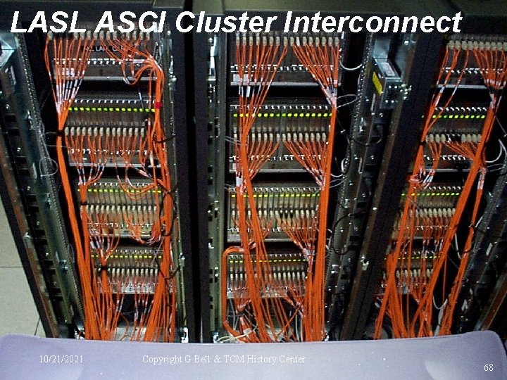 LASL ASCI Cluster Interconnect 10/21/2021 Copyright G Bell & TCM History Center 68 