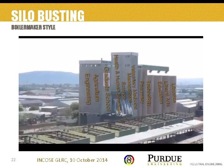 SILO BUSTING BOILERMAKER STYLE 22 INCOSE GLRC, 10 October 2014 