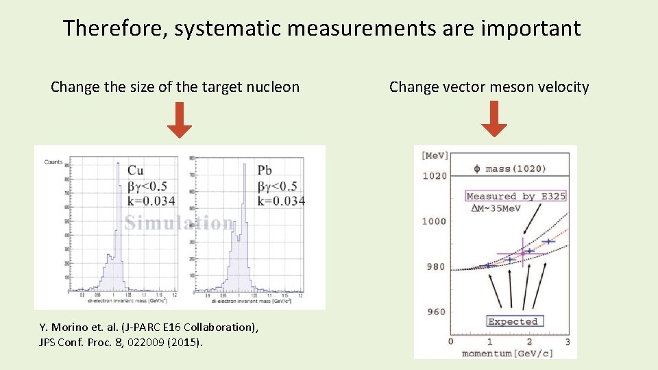 Therefore, systematic measurements are important Change the size of the target nucleon Y. Morino